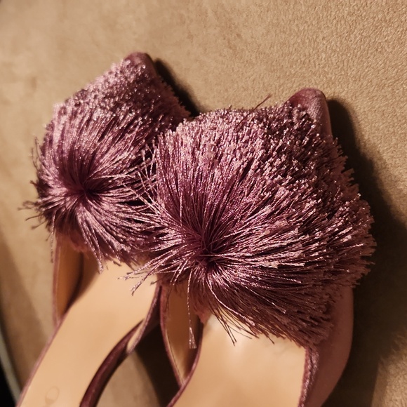 Kmeioo beautiful pumps Puff pompon Hight heel pointed toe size 7 - Picture 14 of 15